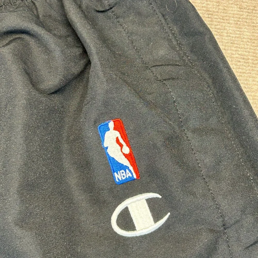 Utah Jazz Team Issue Warm Up Tearaway Pants Size 40 Black Champion Lined 33